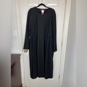 Marina Rinaldi Marina Sport Olandese Black Jersey Long Sleeve Midi Dress XXL